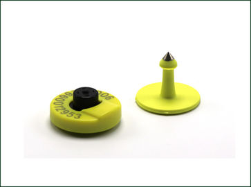 수동적인 RFID 동물성 귀 꼬리표 원형 읽기/쓰기 칩 유형 황색 색깔
