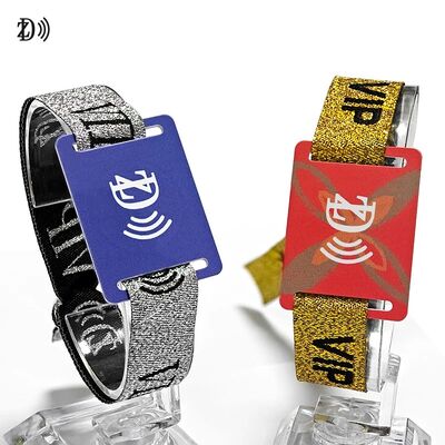 이벤트 파티 액세스 제어용 사용자 지정 NFC 13.56MHz 일회용 직물 손목밴드 S50 칩 RFID 팔찌