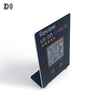 맞춤 로고 NFC 스탠드 소셜 미디어 리뷰 NTAG213 NFC PVC 구글 리뷰 카드 메뉴 디스플레이 스탠드